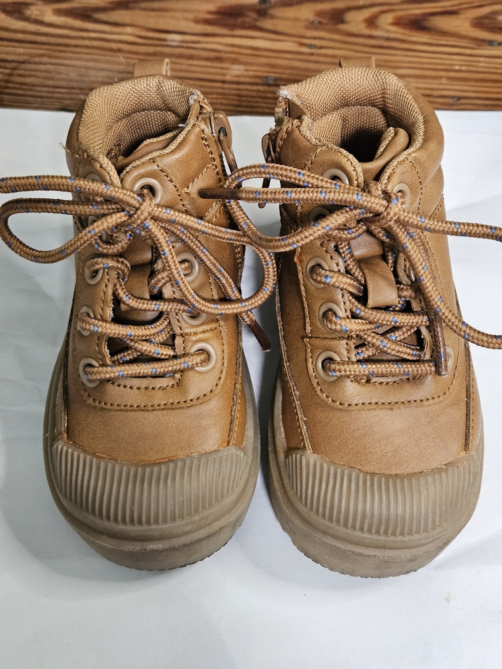 Cat & Jack Tan Kids Lace-Up High-Top Boots